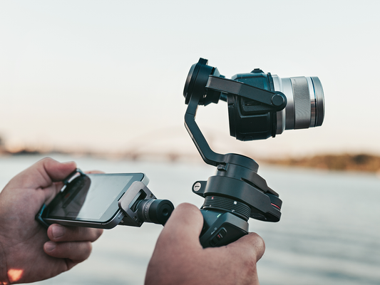 A smartphone on a Gimbal