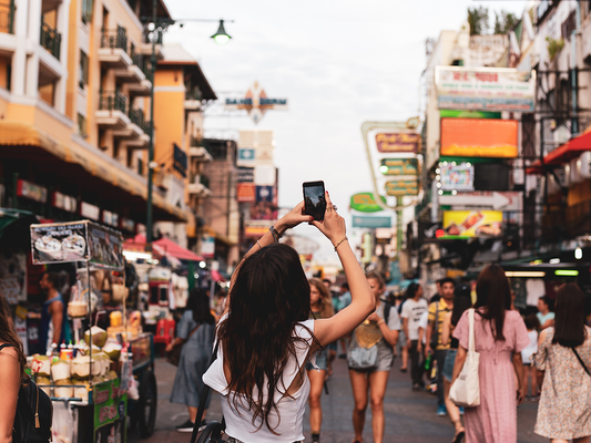 A woman doing street photography