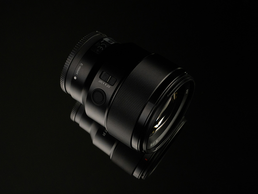 A sony lens on a black background