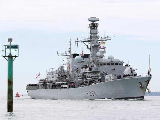 HMS Iron Duke arriving in Portsmouth