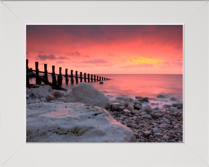 Holywell Beach in Cornwall at sunset Photo Print - Canvas - Framed Photo Print - Hampshire Prints