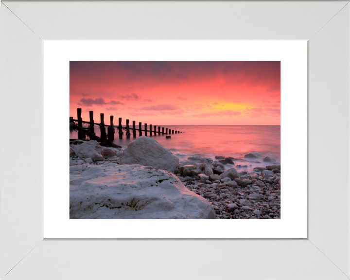 Holywell Beach in Cornwall at sunset Photo Print - Canvas - Framed Photo Print - Hampshire Prints