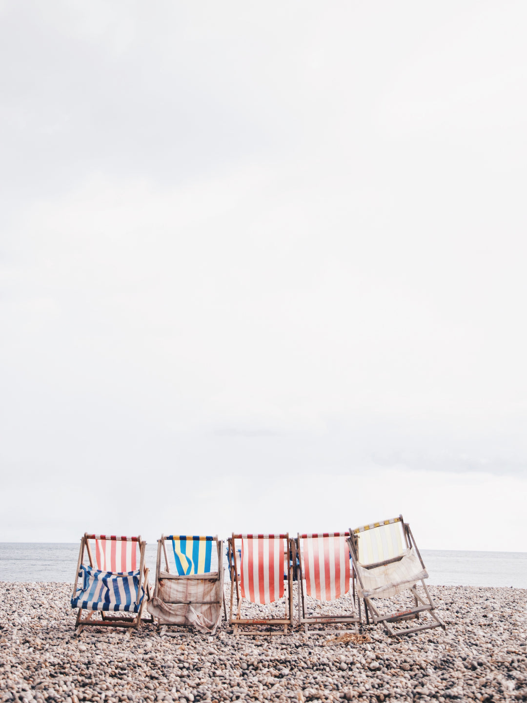 Seaton beach deck chairs in Cornwall Photo Print - Canvas - Framed Photo Print - Hampshire Prints