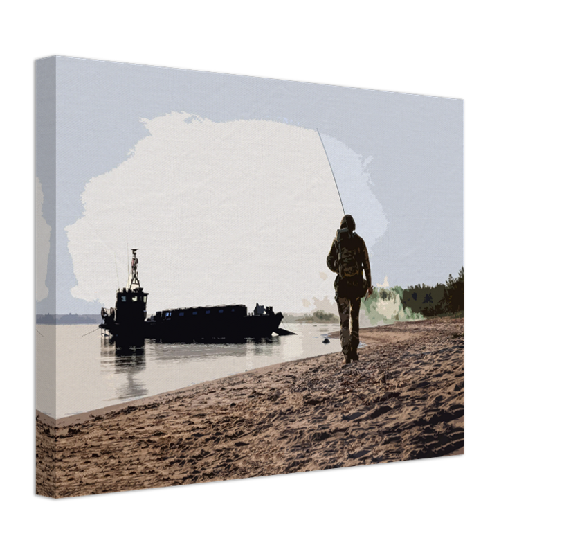 Royal Marines Commando beach landing artwork Print - Canvas - Framed Print - Hampshire Prints