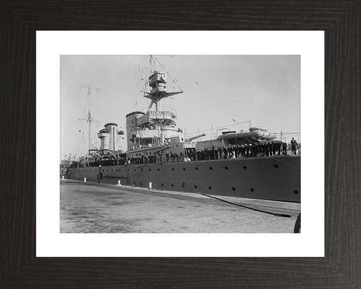 HMS Raleigh 96 (1919) Royal Navy Hawkins class heavy cruiser Photo Print or Framed Print - Hampshire Prints