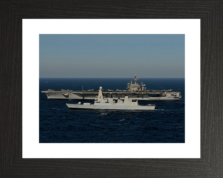 HMS Daring D32 with USS Carl Vinson Photo Print or Framed Print - Hampshire Prints