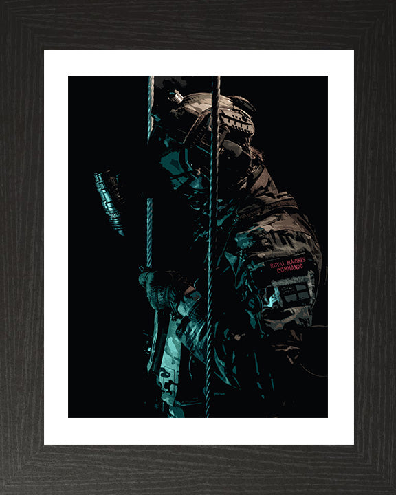 Royal Marines Commando wearing night vision goggles artwork Print - Canvas - Framed Print - Hampshire Prints