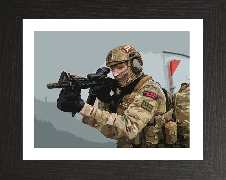Royal Marines Commando on a Warship artwork Print - Canvas - Framed Print - Hampshire Prints