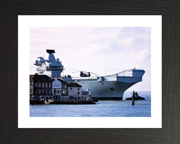 HMS Queen Elizabeth R08 Royal Navy Queen Elizabeth Class Aircraft Carrier Photo Print or Framed Print - Hampshire Prints