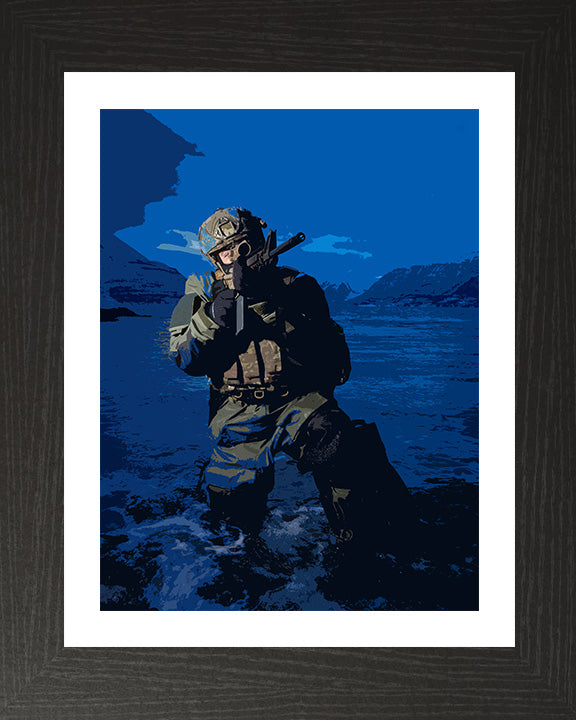 Royal Marines Commando at Dusk artwork Print - Canvas - Framed Print - Hampshire Prints
