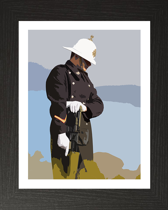 Royal Marines Commando bowing his head artwork Print - Canvas - Framed Print - Hampshire Prints