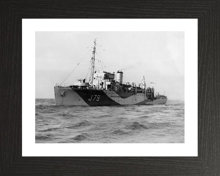 HMS Scott J79 Royal Navy Halcyon class minesweeper Photo Print or Framed Print - Hampshire Prints