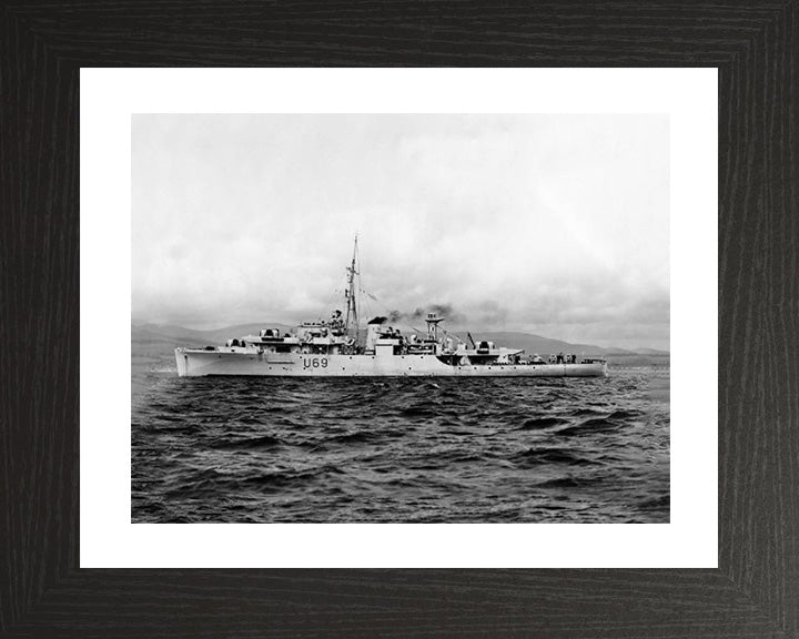 HMS Redpole U69 Royal Navy Black Swan Class sloop Photo Print or Framed Print - Hampshire Prints