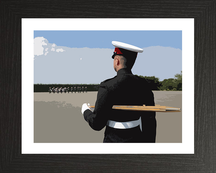 Royal Marines Commando drill instructor artwork Print - Canvas - Framed Print - Hampshire Prints