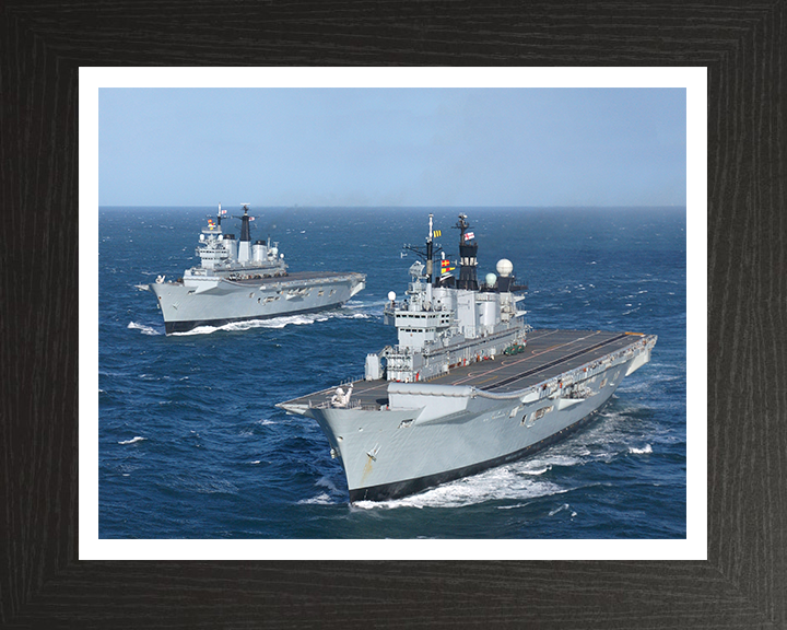 HMS Invincible R05 and HMS Illustrious R06 Royal Navy aircraft carriers Photo Print or Framed Print - Hampshire Prints