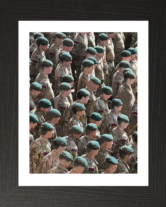 Royal Marines Commandos wearing green berets artwork Print - Canvas - Framed Print - Hampshire Prints