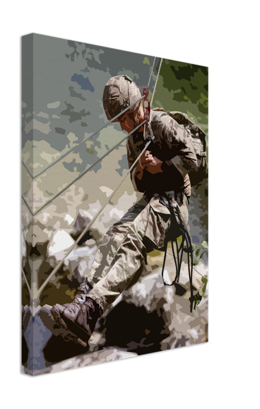 Royal Marines Commando Abseiling artwork Print - Canvas - Framed Print - Hampshire Prints