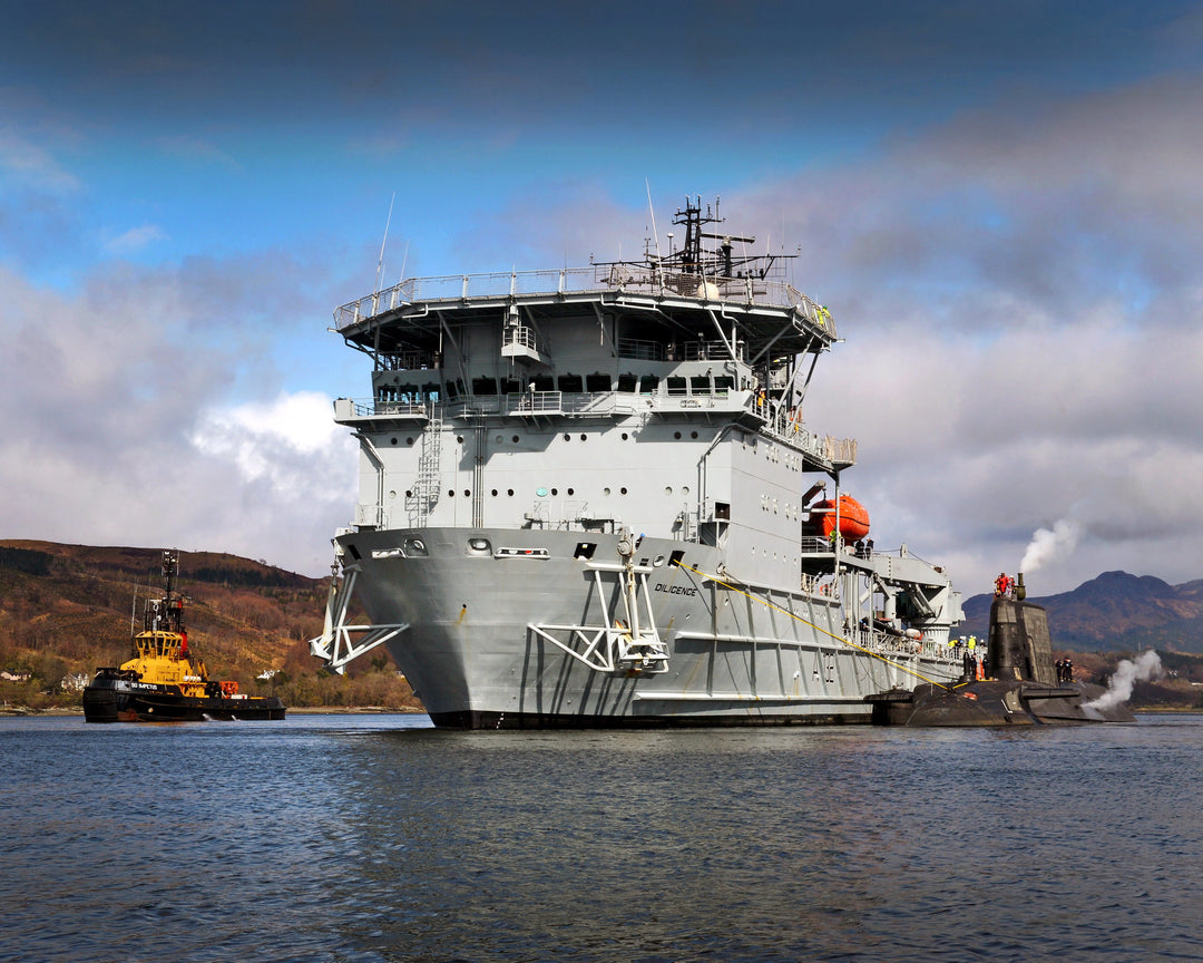 RFA Diligence A132 Royal Fleet Auxiliary forward repair ship Photo Print or Framed Print - Hampshire Prints