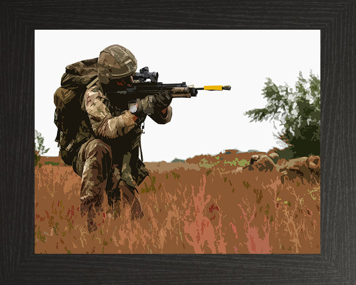 Royal Marines Commando training with a weapon artwork Print - Canvas - Framed Print - Hampshire Prints