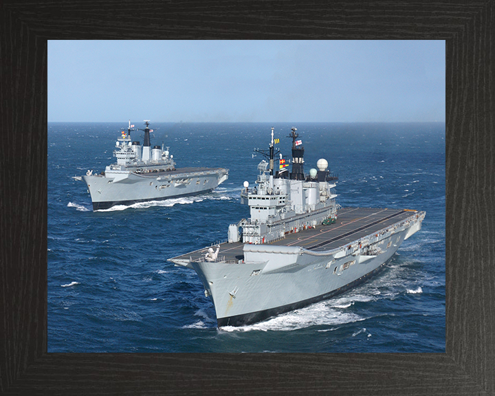 HMS Invincible R05 and HMS Illustrious R06 Royal Navy aircraft carriers Photo Print or Framed Print - Hampshire Prints