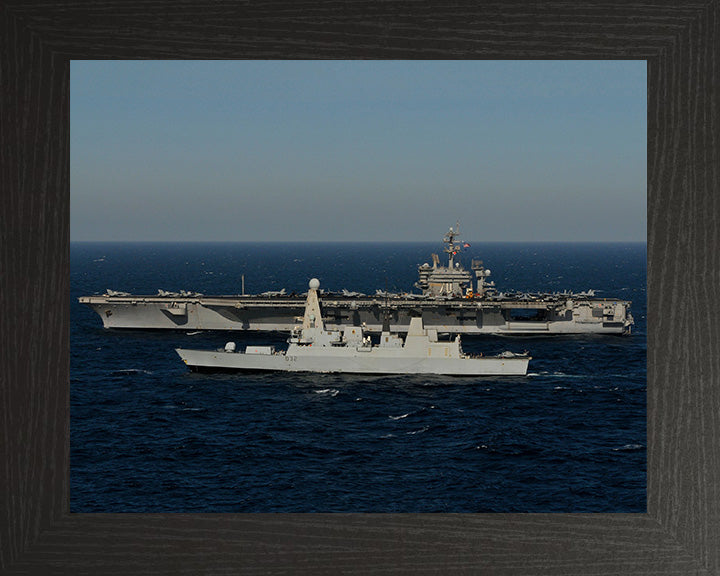 HMS Daring D32 with USS Carl Vinson Photo Print or Framed Print - Hampshire Prints