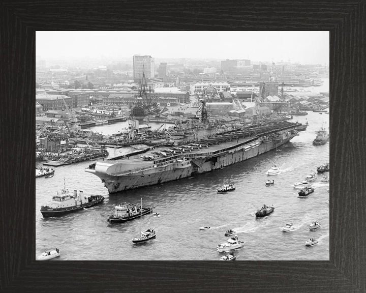 HMS Hermes R12 Royal Navy Centaur class Aircraft carrier Photo Print or Framed Print - Hampshire Prints