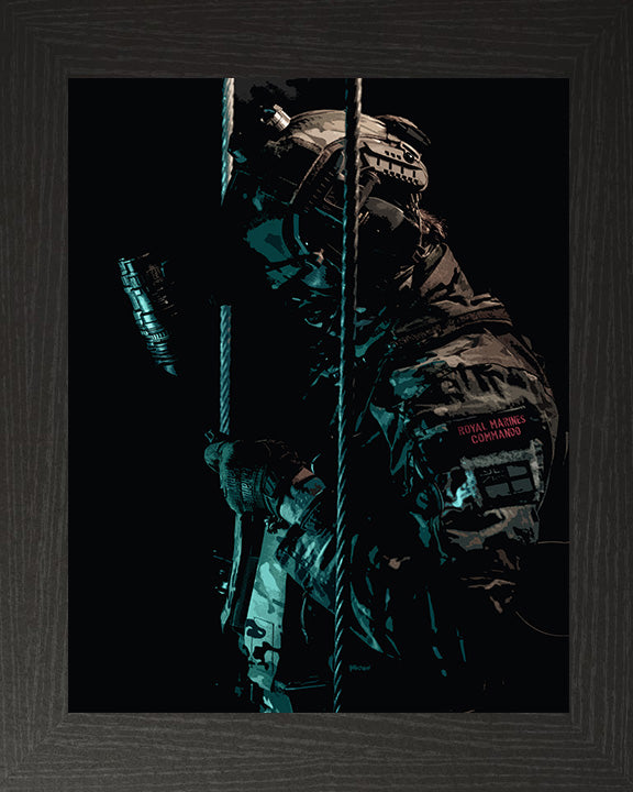 Royal Marines Commando wearing night vision goggles artwork Print - Canvas - Framed Print - Hampshire Prints