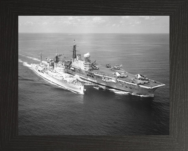 HMS Hermes R12 + HMS Gambia | Photo Print | Framed Print | Centaur Class | Aircraft Carrier | Royal Navy