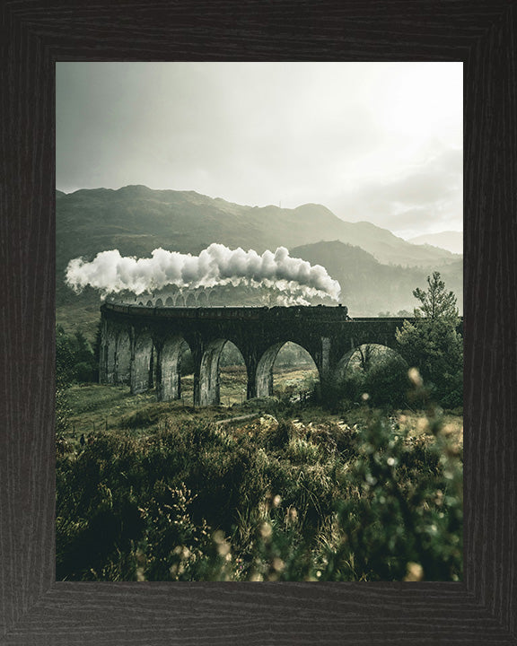 Glenfinnan Viaduct Scotland in the rain Photo Print - Canvas - Framed Photo Print - Hampshire Prints