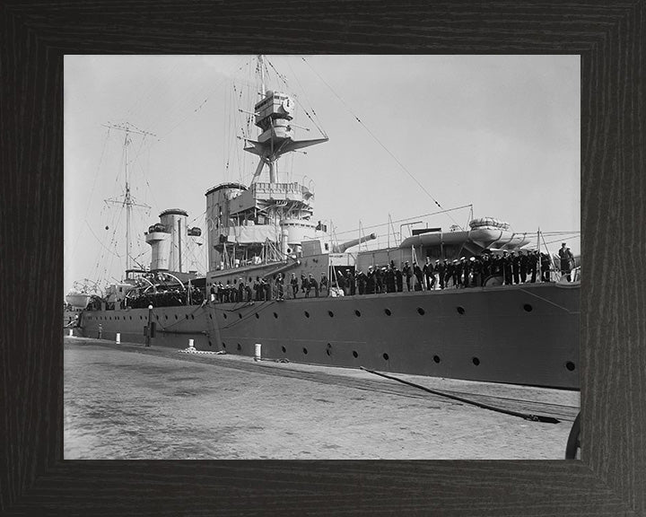 HMS Raleigh 96 (1919) Royal Navy Hawkins class heavy cruiser Photo Print or Framed Print - Hampshire Prints