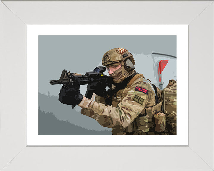 Royal Marines Commando on a Warship artwork Print - Canvas - Framed Print - Hampshire Prints