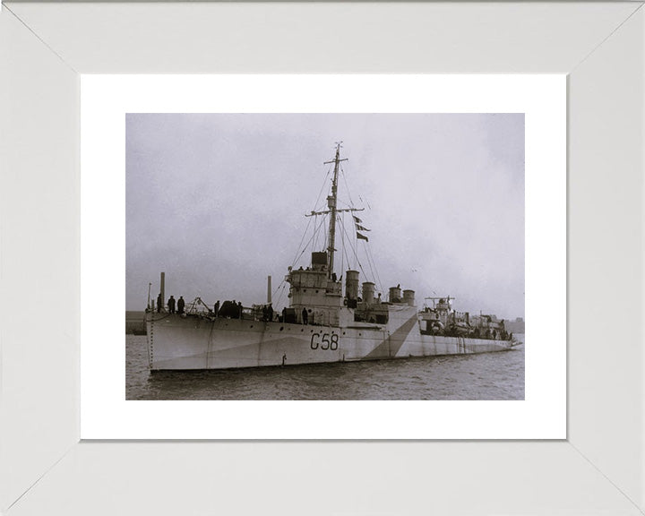 HMS Rockingham G58 Royal Navy destroyer Photo Print or Framed Print - Hampshire Prints