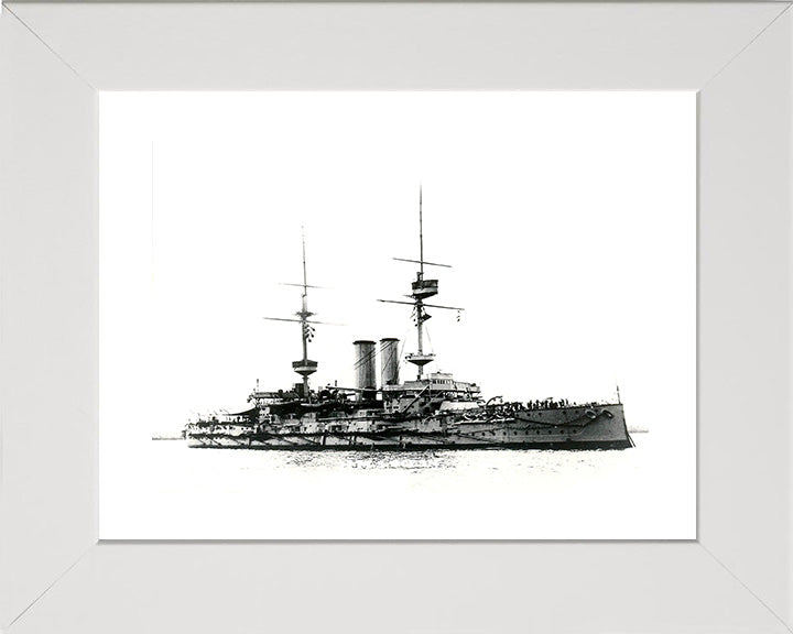 HMS Ocean 1898 Royal Navy pre dreadnought battleship Photo Print or Framed Print - Hampshire Prints