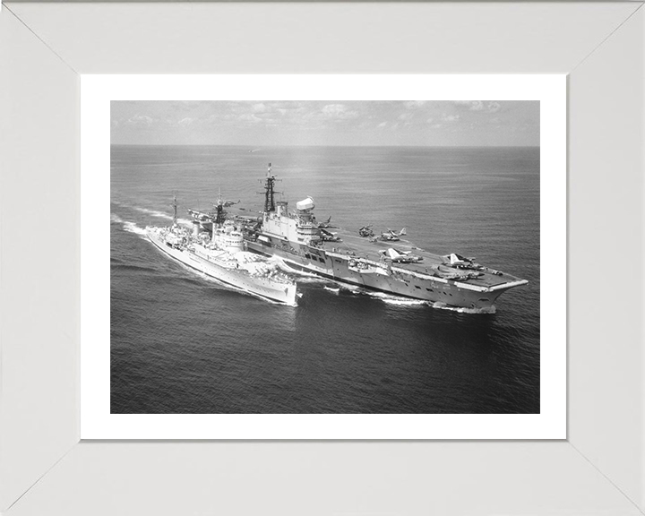 HMS Hermes R12 + HMS Gambia | Photo Print | Framed Print | Centaur Class | Aircraft Carrier | Royal Navy