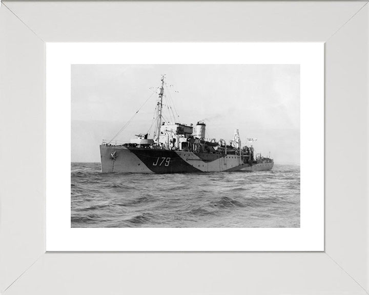 HMS Scott J79 Royal Navy Halcyon class minesweeper Photo Print or Framed Print - Hampshire Prints