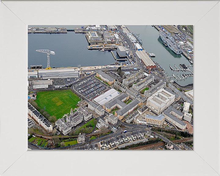 HMS Drake shore establishment Aerial Photo Print or Framed Photo Print - Hampshire Prints