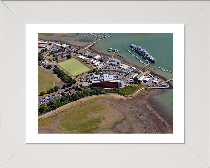 HMS Excellent (Leach Building) Royal Navy shore establishment Aerial Photo Print or Framed Photo Print - Hampshire Prints