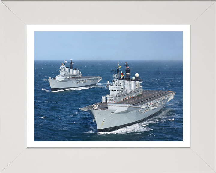 HMS Invincible R05 and HMS Illustrious R06 Royal Navy aircraft carriers Photo Print or Framed Print - Hampshire Prints