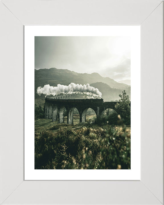 Glenfinnan Viaduct Scotland in the rain Photo Print - Canvas - Framed Photo Print - Hampshire Prints