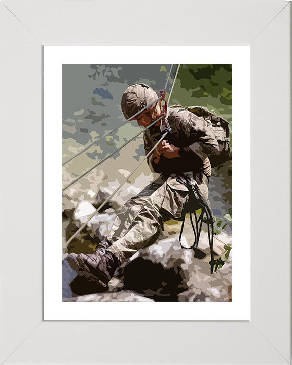 Royal Marines Commando Abseiling artwork Print - Canvas - Framed Print - Hampshire Prints