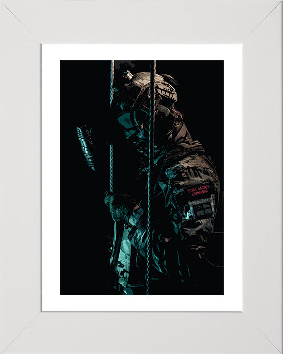 Royal Marines Commando wearing night vision goggles artwork Print - Canvas - Framed Print - Hampshire Prints