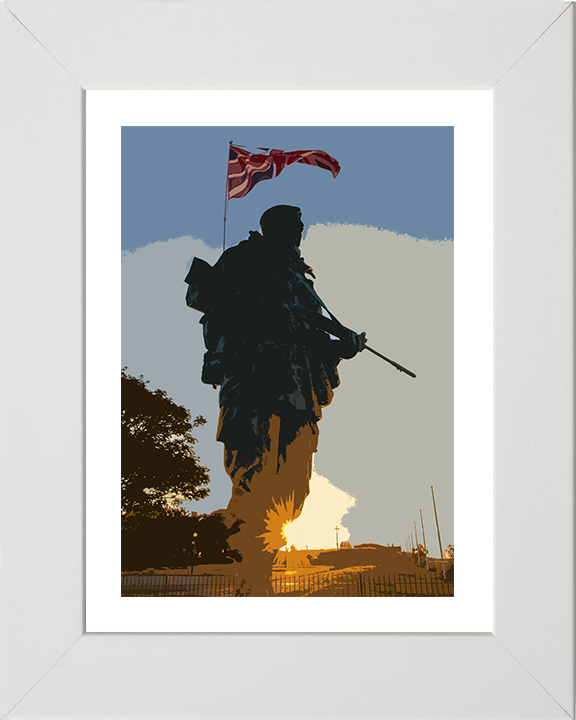 Royal Marines Commando Yomper statue artwork Print - Canvas - Framed Print - Hampshire Prints