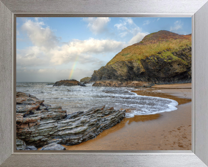 Rainbow over Cilborth beach in Wales Photo Print - Canvas - Framed Photo Print - Hampshire Prints