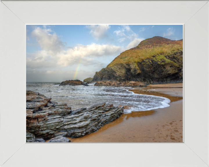Rainbow over Cilborth beach in Wales Photo Print - Canvas - Framed Photo Print - Hampshire Prints