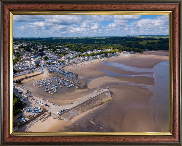 Saundersfoot Beach Wales from above Photo Print - Canvas - Framed Photo Print - Hampshire Prints