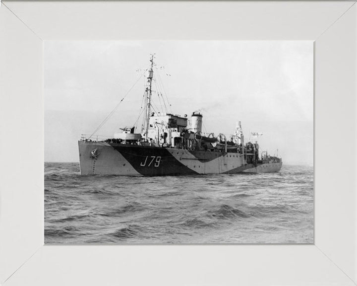 HMS Scott J79 Royal Navy Halcyon class minesweeper Photo Print or Framed Print - Hampshire Prints