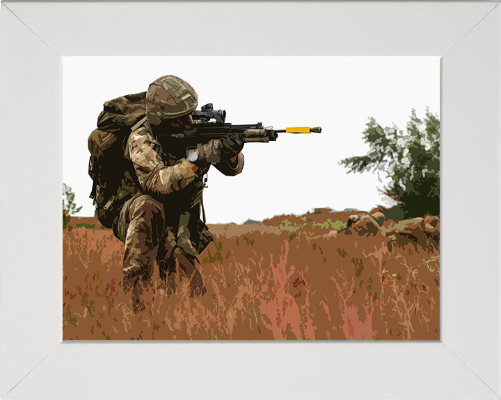 Royal Marines Commando training with a weapon artwork Print - Canvas - Framed Print - Hampshire Prints