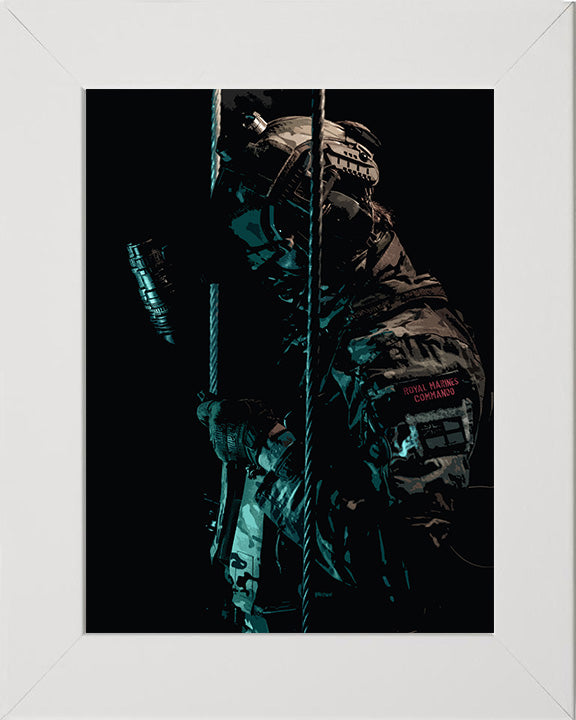 Royal Marines Commando wearing night vision goggles artwork Print - Canvas - Framed Print - Hampshire Prints