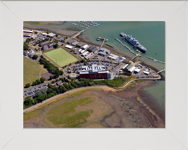 HMS Excellent (Leach Building) Royal Navy shore establishment Aerial Photo Print or Framed Photo Print - Hampshire Prints