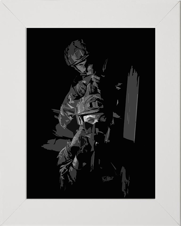 Royal Marines Commandos black and grey artwork Print - Canvas - Framed Print - Hampshire Prints